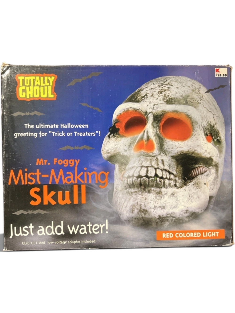 Vintage Halloween Decor "Mr. Foggy" Mist-Making Skull